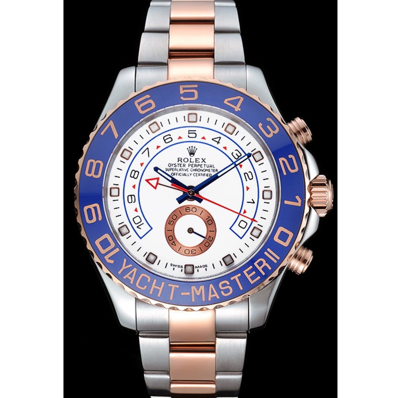 Aaa replica watch 622270 Bezel II Bracelet Rolex Blue Steel Gold and Stainless White Yacht-Master Dial Rose 0819